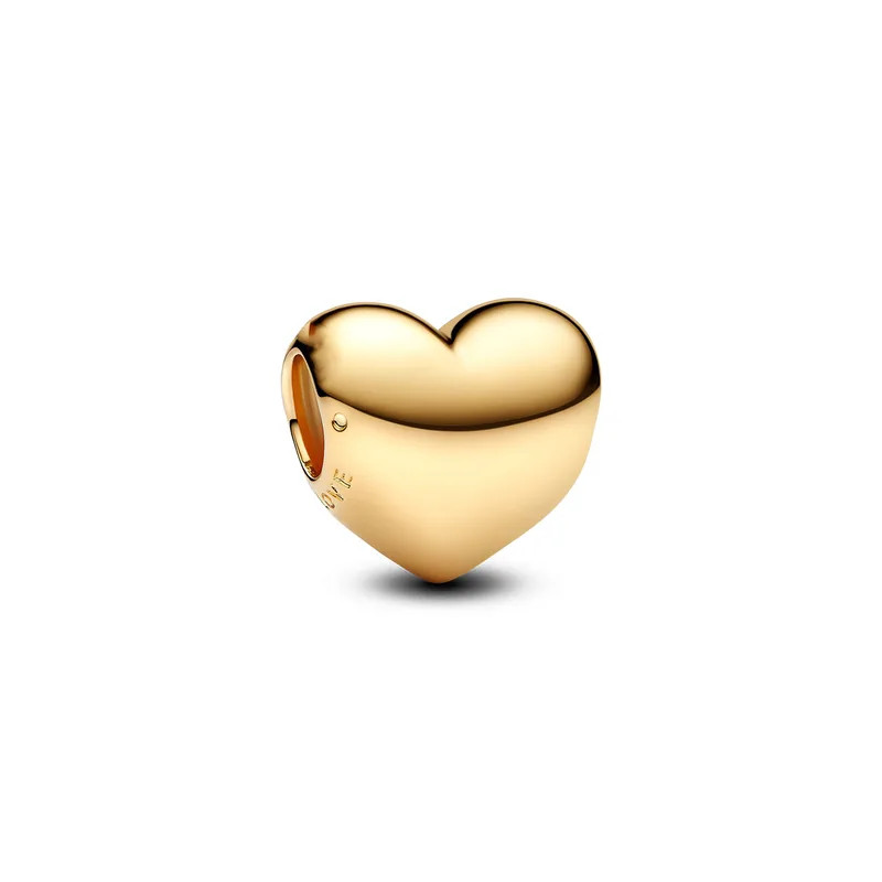Charm coeur lisse "be love" or pour bracelet Charm coeur lisse "be love" or pour bracelet