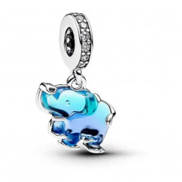 Charm éléphant pierre bleu argent pour bracelet