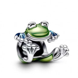 Charm grenouille verte argent pour bracelet