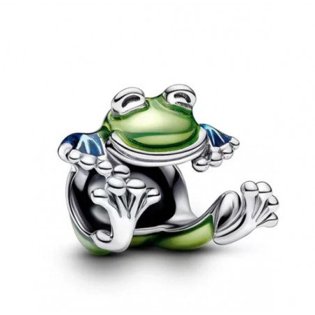 Charm grenouille verte argent pour bracelet