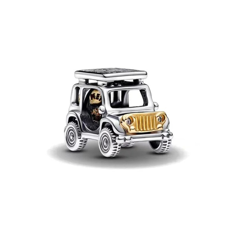 Charm voiture aventurier 4x4 voyage argent pour bracelet