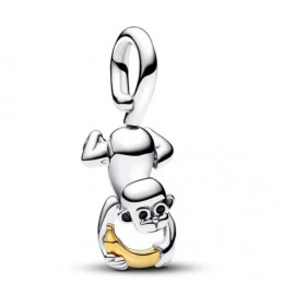 Charm singe avec banane argent pour bracelet