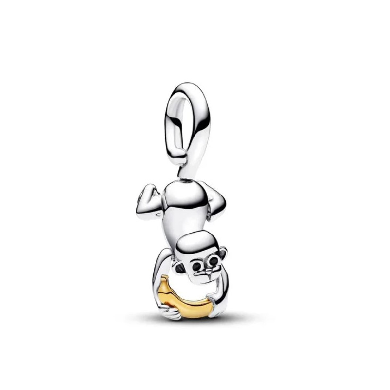 Charm singe avec banane argent pour bracelet