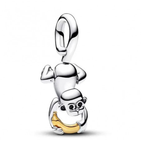 Charm singe avec banane argent pour bracelet