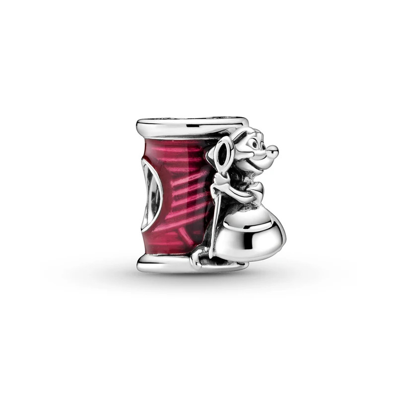 Charm bijoux pour bracelet argent cendrillon souris suzy bobine fil Charm bijoux pour bracelet argent cendrillon souris suzy bobine fil