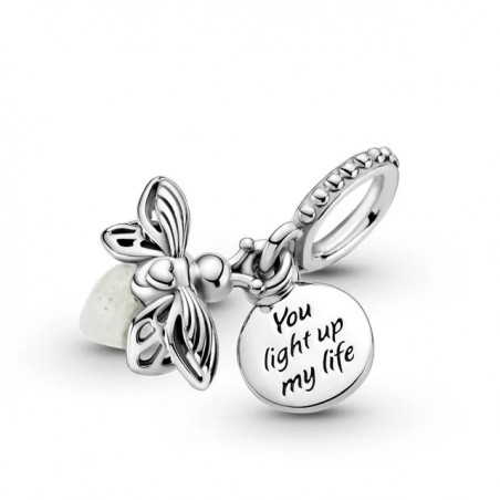 Charm phosphorescent abeille lumière de ma vie argent pour bracelet