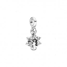 Charm arbre de vie strass blanc argent compatible me