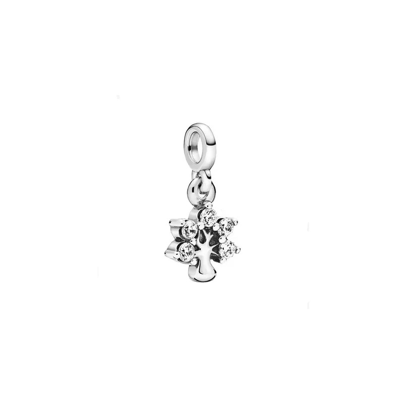 Charm arbre de vie strass blanc argent compatible me