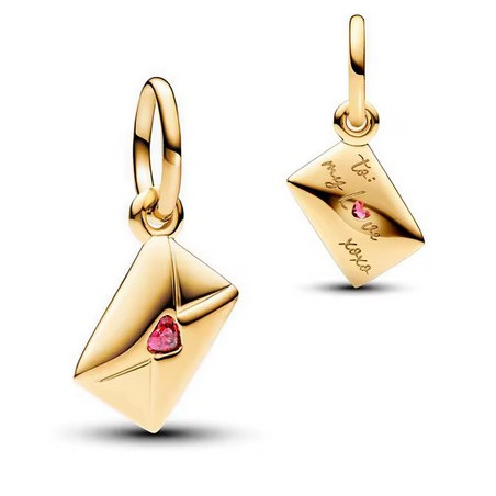 Charm lettre amour strass coeur rose or pour bracelet