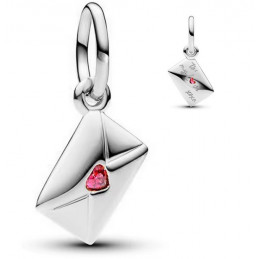 Charm lettre amour strass coeur rose argent pour bracelet