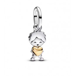 Charm famille garçon amour coeur or argent pour bracelet