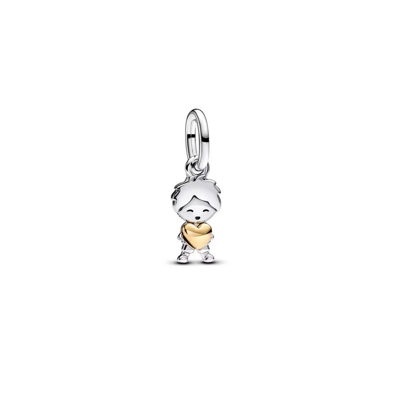 Charm famille garçon amour coeur or argent pour bracelet
