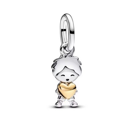 Charm famille garçon amour coeur or argent pour bracelet