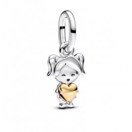 Charm famille fille amour coeur or argent pour bracelet