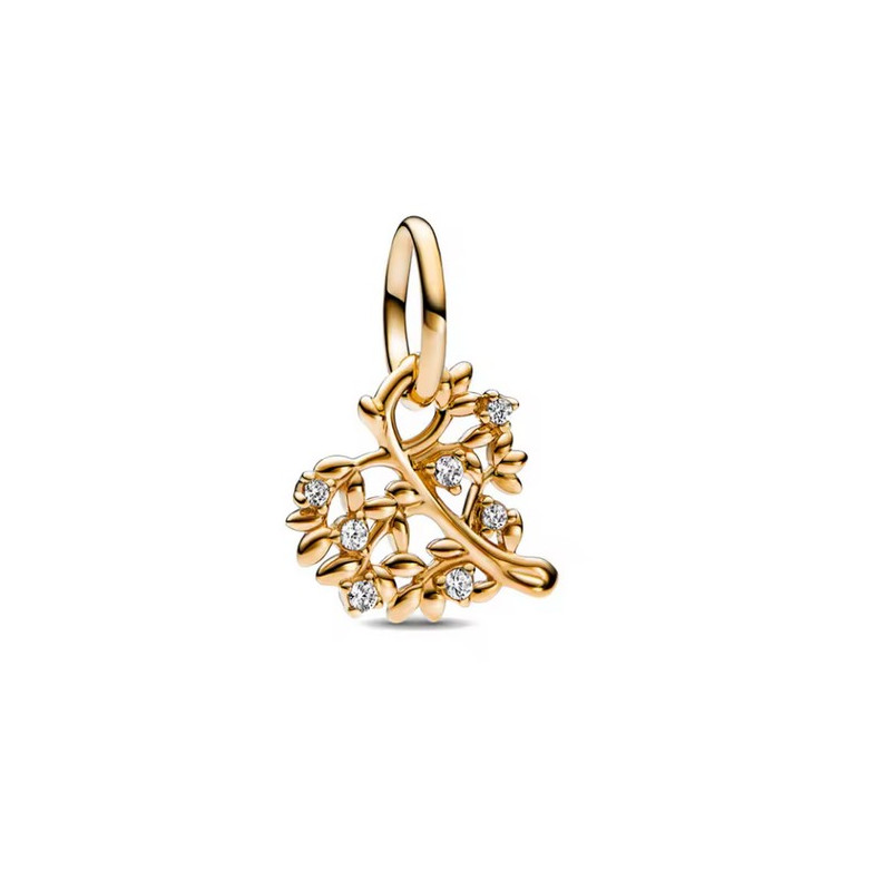 Charm arbre de vie strass blanc or pour bracelet