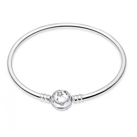 Bracelet pour charm argent lisse boule étoile