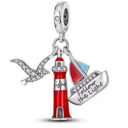 Charm mer phare oiseau bateau voile argent pour bracelet