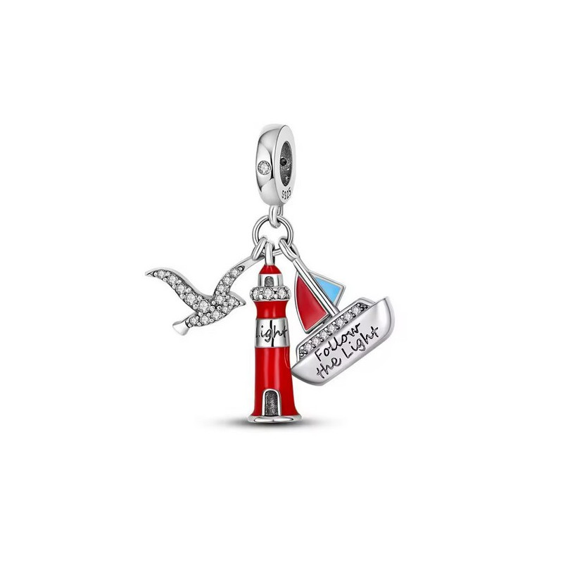 Charm mer phare oiseau bateau voile argent pour bracelet