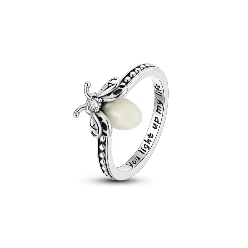 Bague abeille strass blanc argent Bague abeille strass blanc argent
