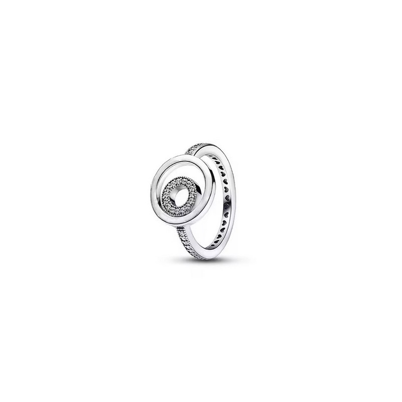 Bague couronne rond strass blanc argent