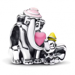 Charm dumbo maman coeur rose disney argent pour bracelet