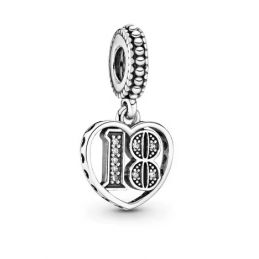 Charm coeur 18 ans argent pour bracelet