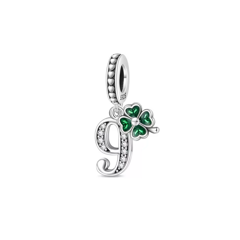 Charm age anniversaire 9 neuf trèfle strass argent pour bracelet