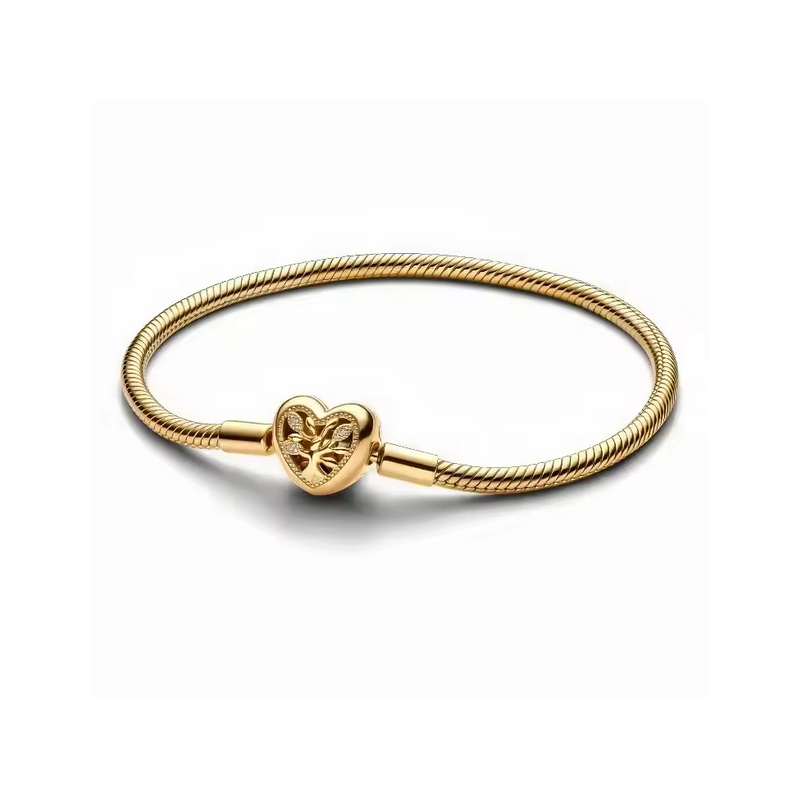 Bracelet pour charm or coeur arbre de vie chevron
