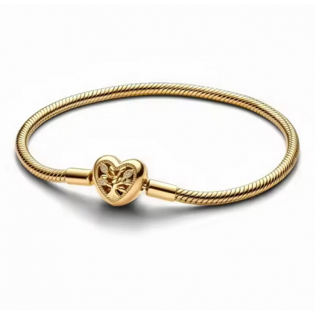 Bracelet pour charm or coeur arbre de vie chevron