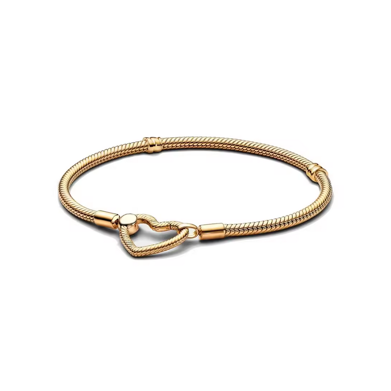 Bracelet pour charm or coeur corde chevron