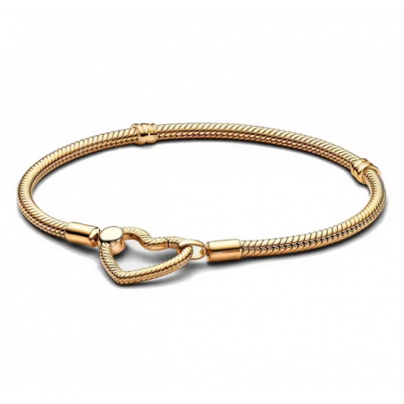 Bracelet pour charm or coeur corde chevron