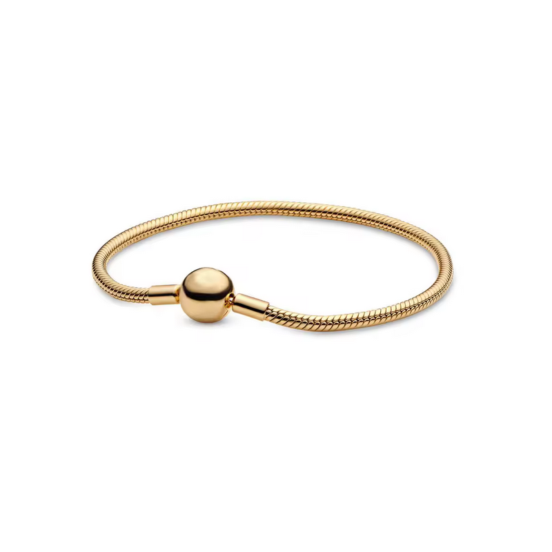 Bracelet pour charm or boule lisse chevron