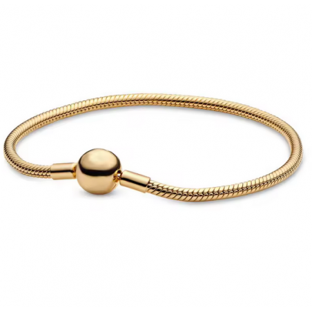 Bracelet pour charm or boule lisse chevron