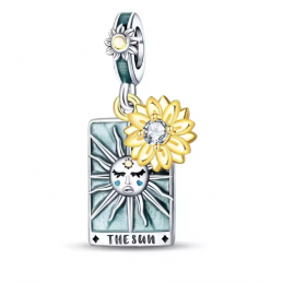 Charm carte tarot voyance collection 1 argent pour bracelet