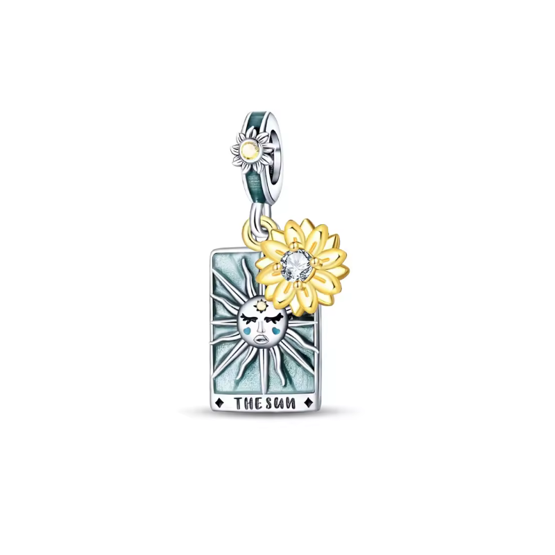 Charm carte tarot voyance collection 1 argent pour bracelet