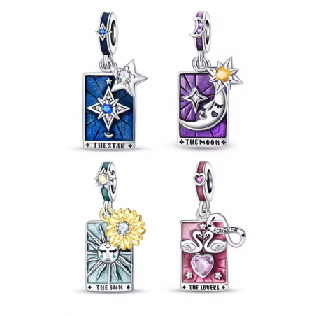 Charm carte tarot voyance collection 1 argent pour bracelet