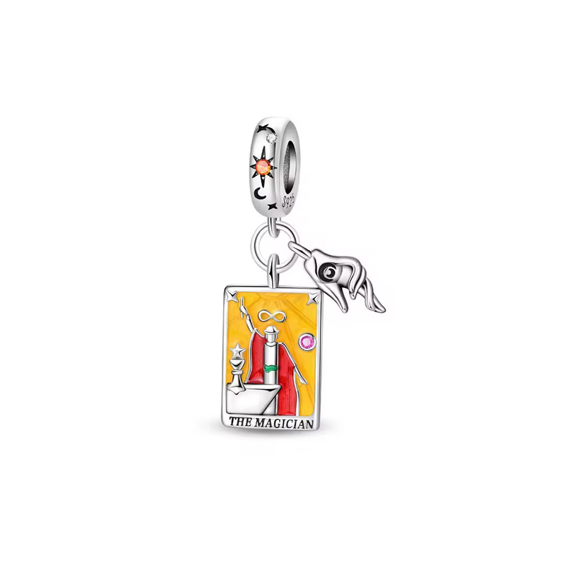 Charm carte tarot voyance collection 2 argent pour bracelet