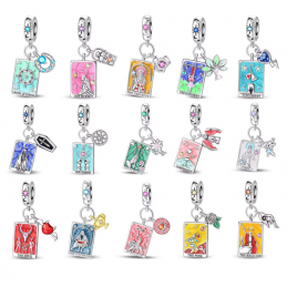 Charm carte tarot voyance collection 2 argent pour bracelet
