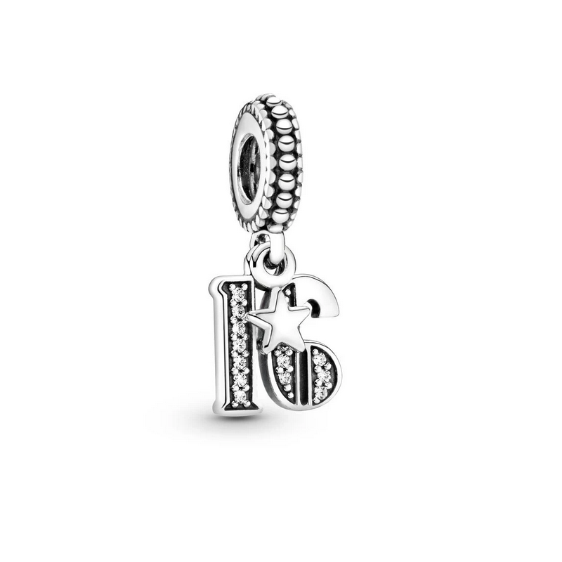 Charm coeur 16 ans argent pour bracelet