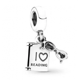 Charm livre romance été vacances lunette argent pour bracelet