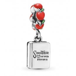Charm livre blanche neige et les sept nains pomme argent pour bracelet
