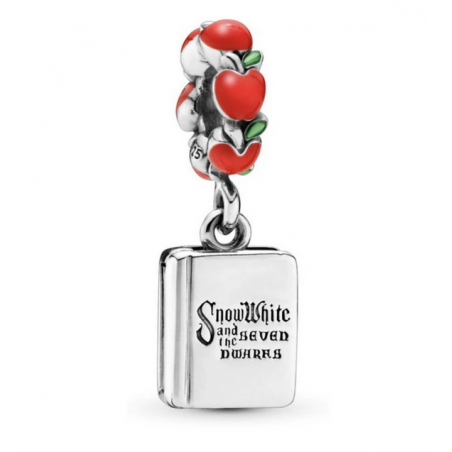 Charm livre blanche neige et les sept nains pomme argent pour bracelet