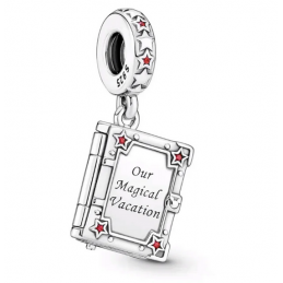 Charm livre photo souvenir vacances argent pour bracelet