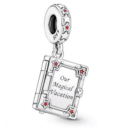 Charm livre photo souvenir vacances argent pour bracelet