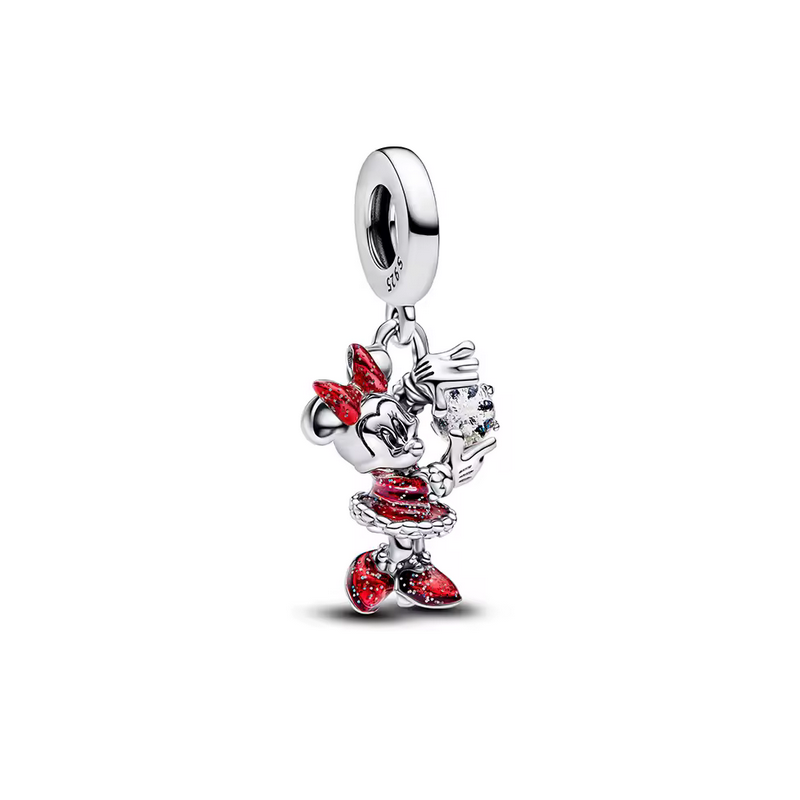 Charm minnie flocon noël strass argent pour bracelet disney