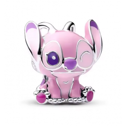 Charm angel lilo stitch rose argent pour bracelet disney