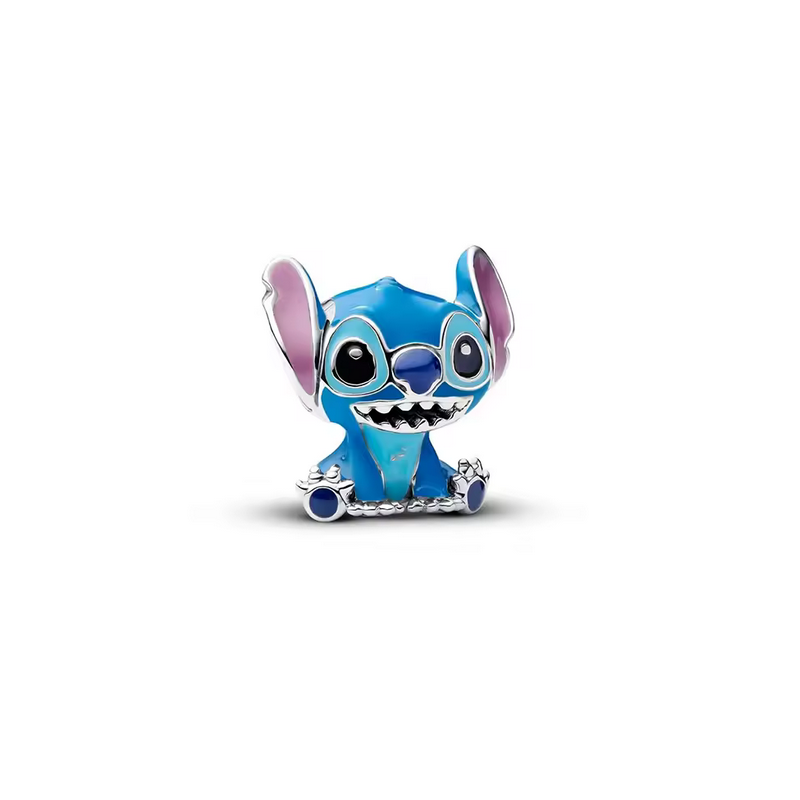 Charm stitch bleu coloré argent pour bracelet disney