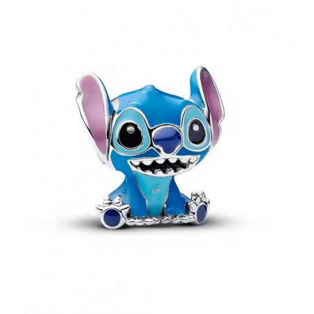 Charm stitch bleu coloré argent pour bracelet disney