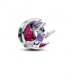 Charm mickey minnie lune rose balai argent pour bracelet disney
