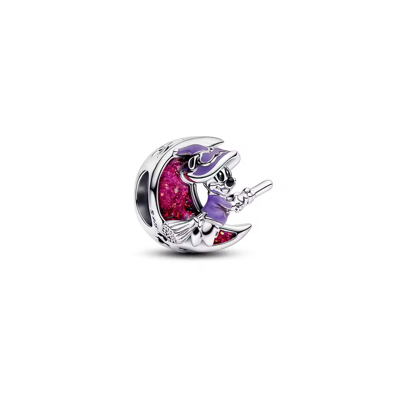 Charm mickey minnie lune rose balai argent pour bracelet disney Charm mickey minnie lune rose balai argent pour bracelet disney
